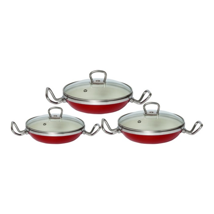 3'lü Sahan Set — Kırmızı
