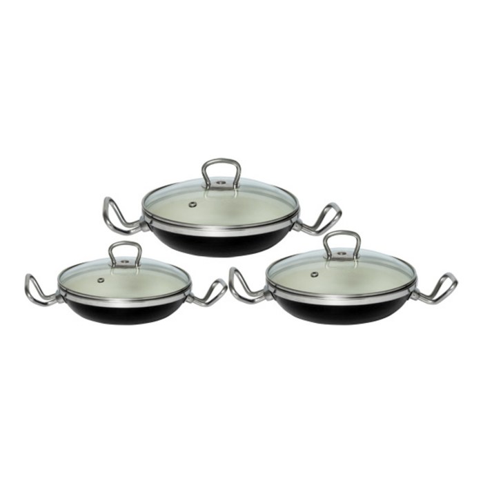 3'lü Sahan Set — Siyah