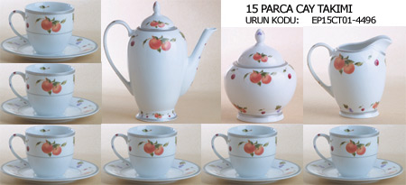 15 Parça Çay Takımı — Porselen