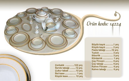 83 Parça Yemek Takımı — 14224 — Porselen