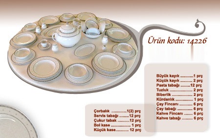83 Parça Yemek Takımı — 14226 — Porselen