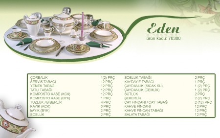 138 Parça Takım — Eden — Porselen