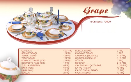 138 Parça Takım — Grape — Porselen