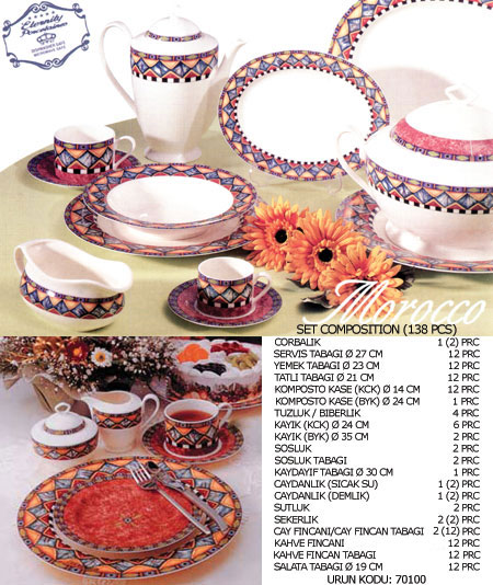 138 Parça Takım — Morocco — Porselen