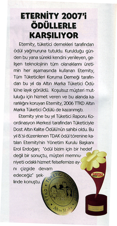 Astroloji dergisi — 2007’de alınan ödül haberi