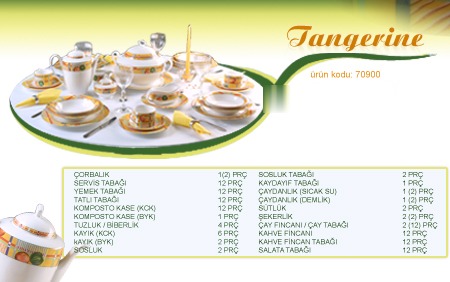 138 Parça Takım — Tangerine — Porselen